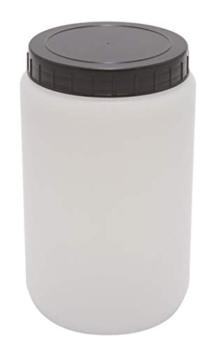 Cylindrical Jars with Cap, HDPE, 1500mL, case/10