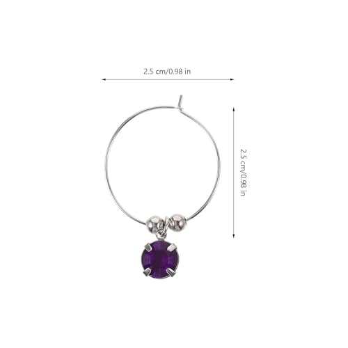 16 Anillos de copa de vino reutilizables de acero con gemas de colores 3