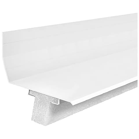Lean-to Roof Aluminium Wall Flashing Trim - White, 2m Cover
