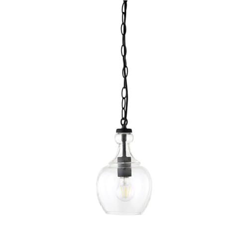 Image of Henn&Hart 7 inch Pendant Light Fixture with 6' Adjustable Cord, Black
