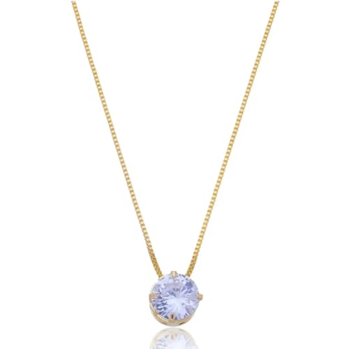 Colar Ponto de Luz com Zircônia Cristal Folheado a Ouro 18K