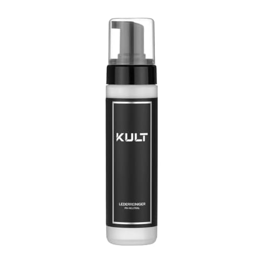 KULT Premium Lederreiniger Schaum 200ml - optimal zur Reinigung von Leder - mit hochwertigem Duft & pflegenden Eigenschaften für alle Lederarten, Alcantara, Autositze, Lenkrad, Möbel, Sofa & mehr