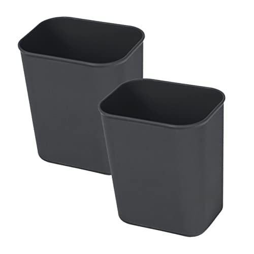 Caneca rectangular de plástico negra 2 piezas para basura doméstica miniatura 1