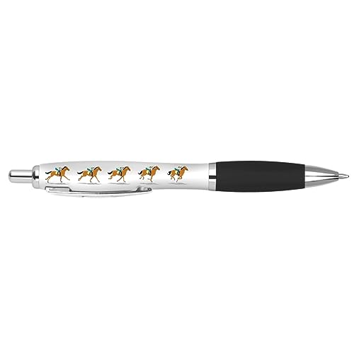 DV DESIGN 1 x Horse Jockey Black Pen - Equestrian Racing Animals Stationary School Equipment Teacher Friend Girls Boys Christmas Birthday #80666