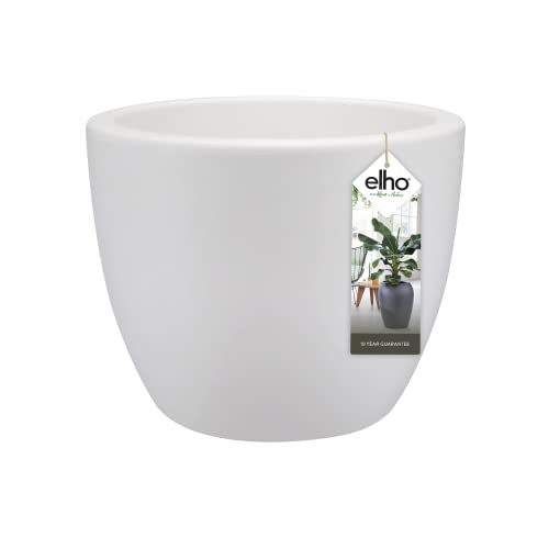 Elho Pure Soft Round Macetero Redondo con Ruedas, White, 49x49x37,4 cm