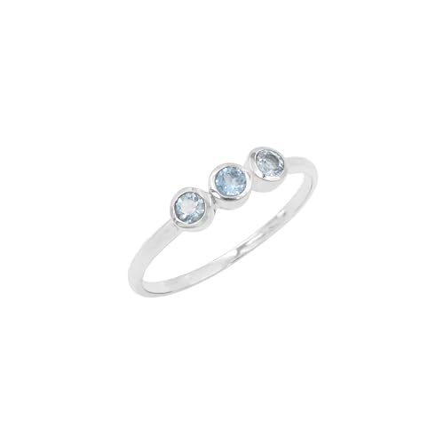 Bague topaze bleue 3 pierres argent 925, le bijou élégant pour sublimer vos soirées