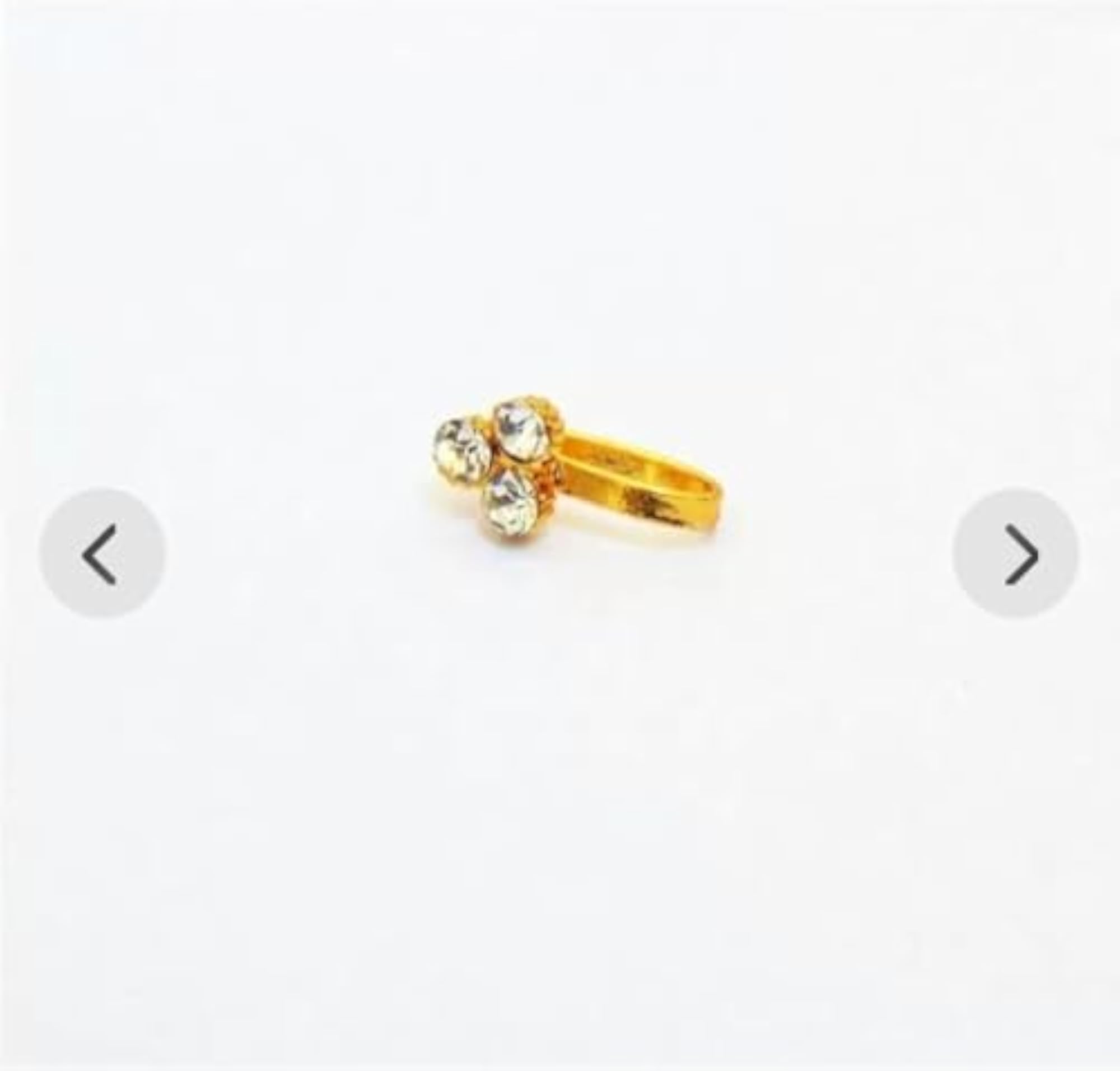 Gold-Plated Nose Stud with White Accent