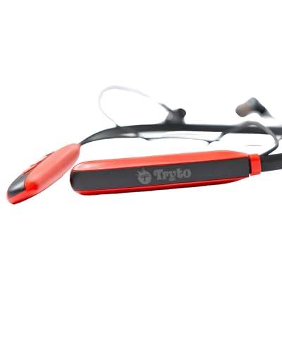 Image of TRYTO TML 532 Groove Air Neckband, 35 Hours Playtime, Type C Fast Charging, BT V5.2, 10MM Drivers with Copper Rings, Crystal Clear Sound, IPX5 Water & Sweat Resistant (Black)