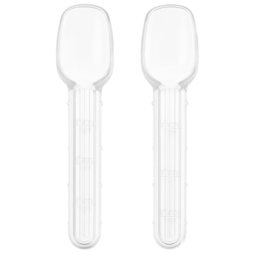 Dependable Industries Calibrated Liquid Medicine Dosing Spoon 2 Pack – 10 mL / 2 Tsp – BPA Free Easy-Read Measurements
