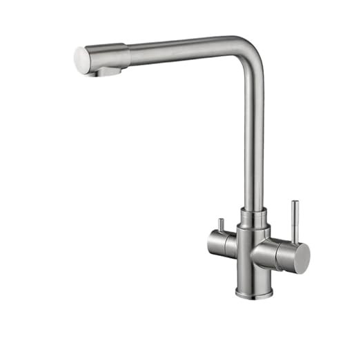Mitigeur cuisine noir brossé avec robinet eau épurée orientable
