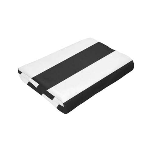 Couverture en flanelle à rayures noires et blanches pour lit et canapé - 8