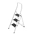 Hailo 4313-001 Taburete de acero con 3 peldaños y estribo de seguridad extra alto de 50 cm, Blanco, un tamaño