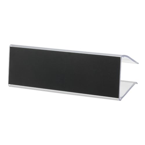Porte-étiquette transparent amovible pour étagère en verre et bois jusqu'à 2,3 cm d'épaisseur