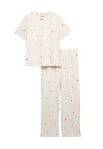 Marks & Spencer Bedruckter Schlafanzug Aus Reiner Baumwolle Damen S