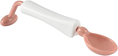 BÉABA, Cuillère d'Apprentissage Bebe 360°, Prise en main facile pour l'enfant, Old Pink