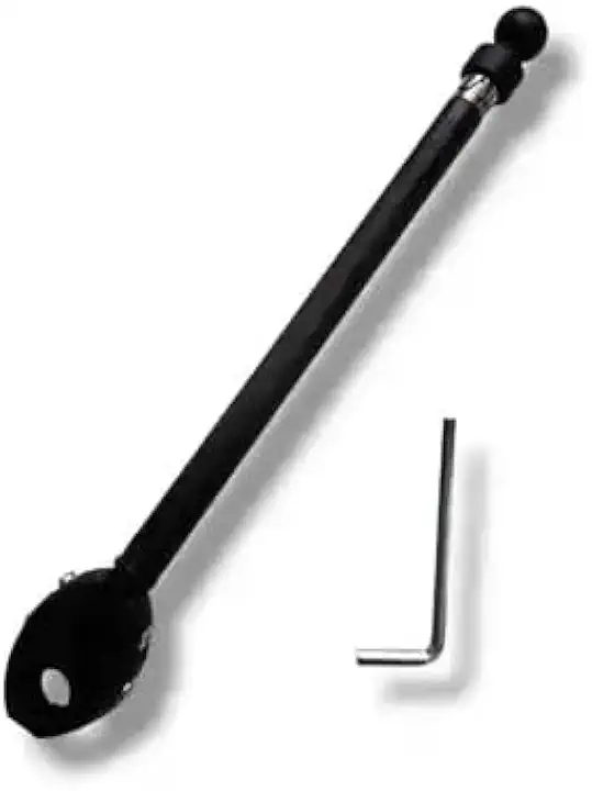 Antena Corta linha de Pipa 7 Est P/Retrovisor Inox Com Abraçadeira 10mm (Preta) IMPORT PREMIUM