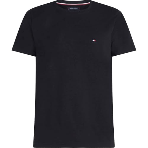Tommy Hilfiger Herren T-Shirt Kurzarm Core Stretch Slim Fit, Schwarz (Black), L