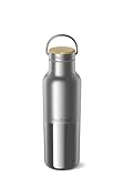 Klean Kanteen Rise Reflect Insulated Water Bottle - Reusable Water Bottle for Quick Hydration - Vacuum Insulation - Dishwasher-Safe - Bamboo Cap - Stainless Steel - 16 oz