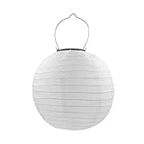 FHYTGBS Nylon Tuch Solarlaterne-30cm LED Solarlaterne Lampe Wasserdicht fit für Outdoor Garden Party Decor Festival Lampion Hängeleuchte (Emitting Color : Blanc)
