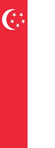 Drapeau Singapour vertical de 6m² au format portrait 400x150cm pour mât