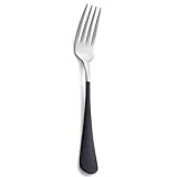 Onlycooker Black Dinner Fork, 18/0 Black handle Stainless Steel Satin Finish 8.1-inch Silverware Flatware Fork Set, Set of 12, Dishwasher Safe