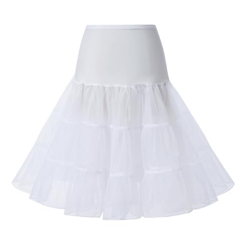 MMGKU Damen Vintage Rockabilly Petticoat Rock Tutu 1950er Unterrock