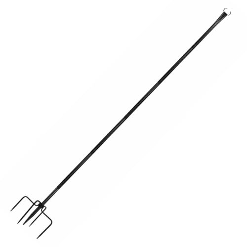 Metal String Light Pole with Fork Ground Stake for Yard Camping