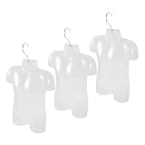 iplusmile 3Pcs Child Mannequin Torso Half Body Dress Form Clothes Hanger Boy Girl Clothing Mannequin Model Underwear Swimsuit Display Rack for Home Shop Window Shooting Props