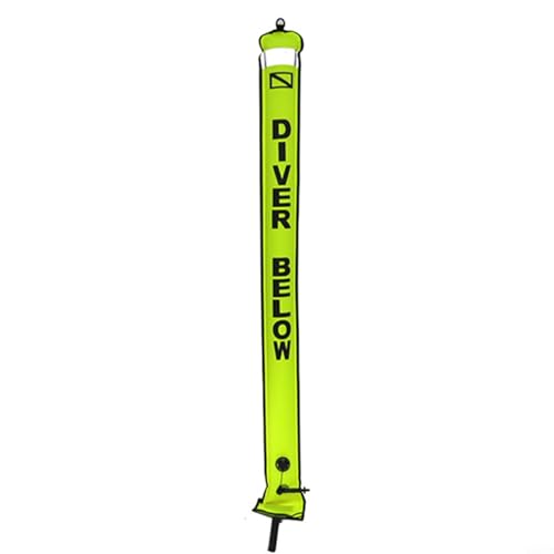 Boya de seguridad inflable de la salchicha de la señal del buceo para la visibilidad subacuática (1.5m* 18cm amarillo)