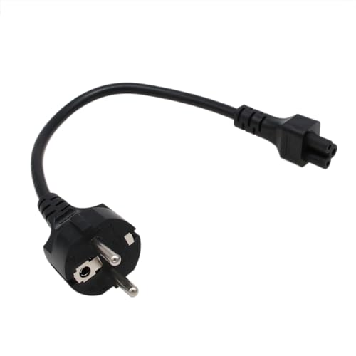 HangTon Power Cord Euro Schuko Plug CEE7/7 to IEC320 C5 Mickey Mouse for Laptop Computer AC Adapter Suppy Cable 250V 2.5A, 3-Prong 12"