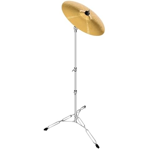Kuyal Straight Cymbal Stand for Drum Hardware Percussion Mount Holder Gear Set-Silver, Excluding Ride Cymbal (Cymbal Stand) Cover