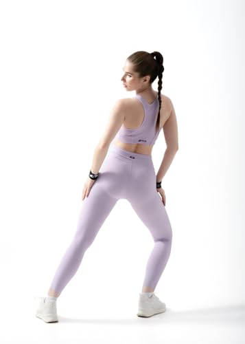 Image of STRCH Women's High Rise Leggings with Side Pocket | Nylon Stretch Gym Tights | Workout, Yoga, Running & Training Activewear | Ankle Length
