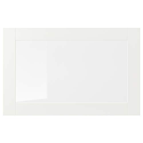 SINDVIK Glass Door, 60x38 cm, White/Clear Glass