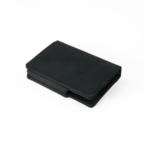 Leather Sleeve – Premium Top-Grain Leather for Lasting Durability – Universal Fit for Cardholders – Magnetic Closure, Multi-Pocket Design & Classic Style (Bi-Fold, Black)