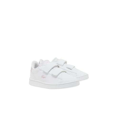 Lacoste Unisex-Child Infant's Carnaby Set Sneaker, White/Light Pink, 7.5 Infant