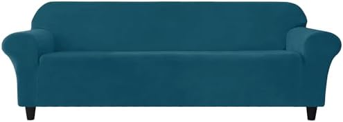 SYLC Sofa Cover with Separate Seat Cushions and Backrests Stretch Velvet Sofa Slipcover Couch Covers Furniture Protector Split Combined (Dark green,Large 4 Seat Set 7 PCS)