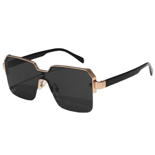 Lunettes de soleil cyclisme UV400 carrées en alliage pour hommes et femmes en noir
