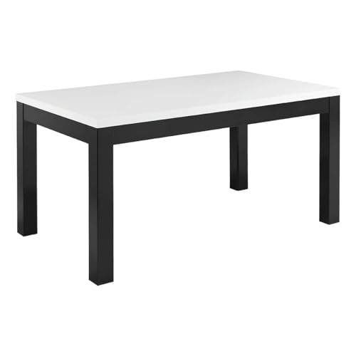 AltoBuy DEYTON - Table Rectangulaire 160x90cm Laquée Noir et Blanc Brillant