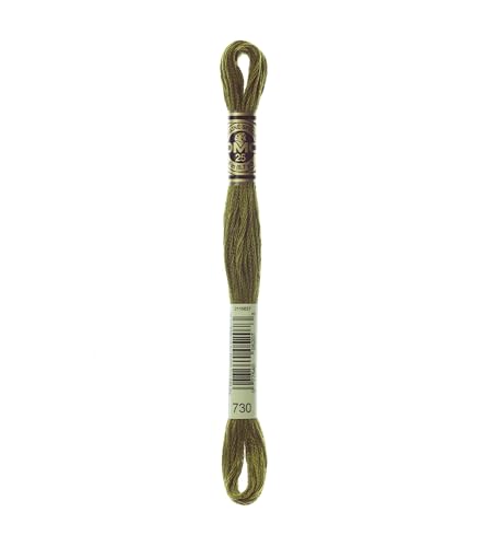 Image of DMC 6-Strand Embroidery Cotton Bundle - Olive Green Color Family - 5 Skeins of Thread - 8.7yd Skeins