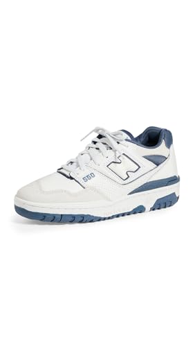 New Balance 550 Sneaker, White/Vintage Indigo, 10.5 US Women/9 US Men