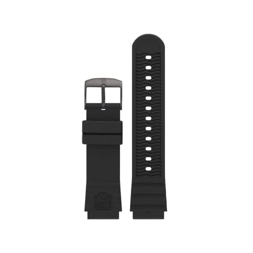 Bracelet montre 22mm étanche en polyuréthane noir Luminox avec boucle acier inoxydable durable