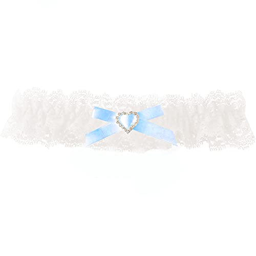 Image of Blue Garters for Bride Wedding Garter Set for Bride Bridal Garter Leg Thigh Blue