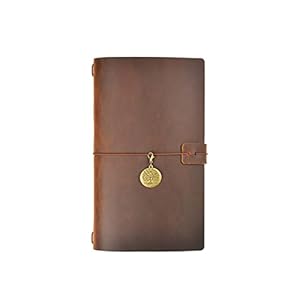 TAHALI Retro Leder Notizbuch mit Baumanhänger