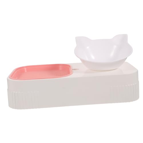 HEMOTON Mehrfunktionaler Katzengraskasten mit Futter und Wassernapf Schützender Katzentränke und Snackspender Platzsparend Langlebig Leicht zu Reinigen für Katzenbesitzer