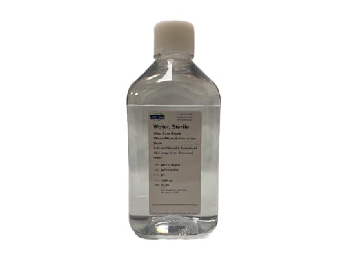 Sterile Water - Ultra Pure Grade - RNase/DNase/Endotoxin Free, Sterile, 0.05um Filtered & Autoclaved 18.2 Mega Ohm-cm Deionized Water - 1L