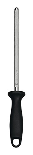 ZWILLING Wetzstahl aus geriffeltem, hoch karbonisiertem und hartverchromtem Stahl, Länge: 21 cm, Kunststoffgriff mit Aufhängöse, Schwarz [Made in...