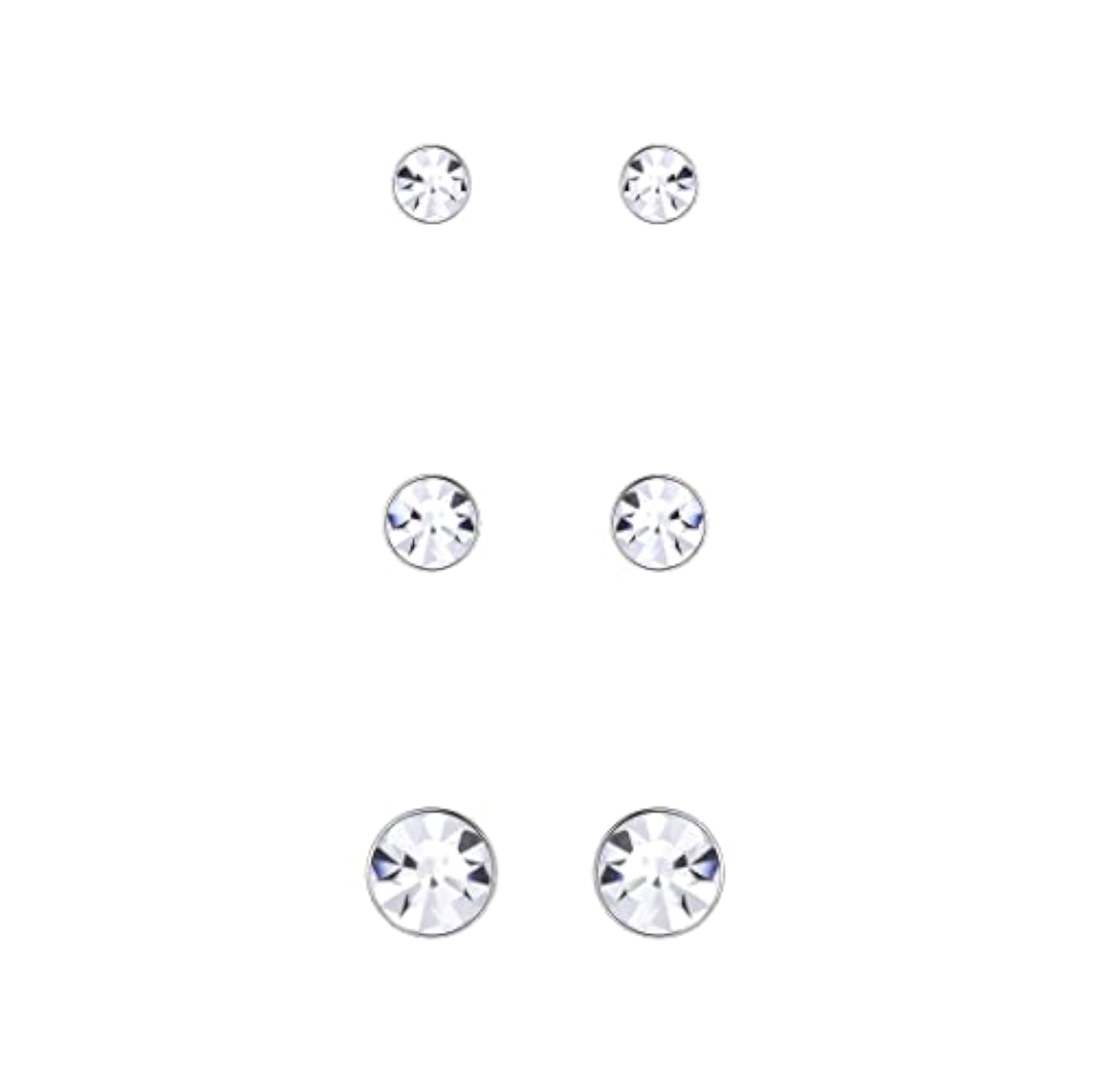 925 Sterling Crystal Stud Earrings for Anniversary Wife