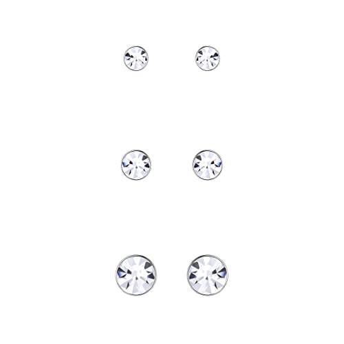925 Sterling Crystal Stud Earrings for Anniversary Wife