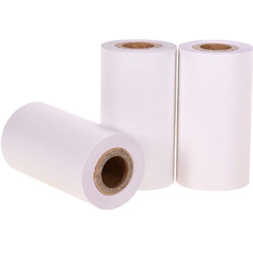 Bisofice Poooli White Blank Sticky Thermopapier etiketten Langlebige Papierrolle 10 Jahre BPA-frei 57 * 30mm 3 Rollen Kompatibel mit Poooli/Peripage/Paperang Thermodrucker Cover