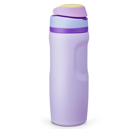 Image of Fijinhom 24 oz Insulated Water Bottle,Stainless Steel Sports Water Bottle with Straw, Double Wall Vacuum Leak Proof, Cold for 24 Hours, BPA Free for Travel, Sport, Outdoor, Purple